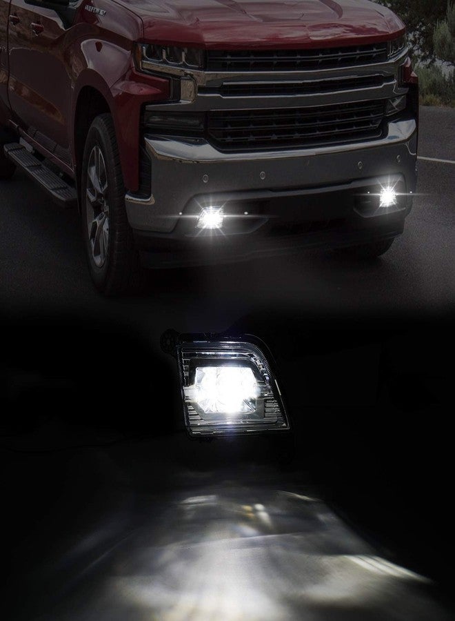 BIGACOVER Bumper LED Fog Lights Drive Fog Lamps Compatible with 2019 2020 2021 2022 Chevrolet Silverado 1500 & 2020-up Silverado 2500 3500,One Pair (Chrome & Clear Lens) - Image 4